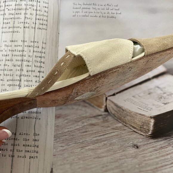 HENRY BEGUELIN Suede Leather Slip On Flats: Size 39 (US 8.5) Excellent Condition - Picture 6 of 8